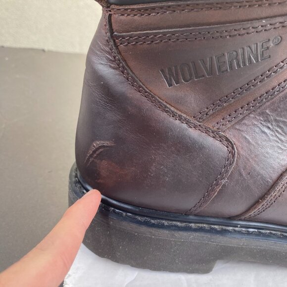 Wolverine Boots Mens 9.5 EE Steel Toe Work Clint Waterproof Leather Dark Brown main image 8